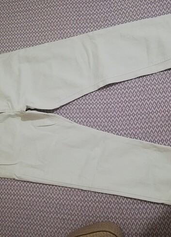 Büyük beden beyaz renk dar kot pantolon  - Görsel 8