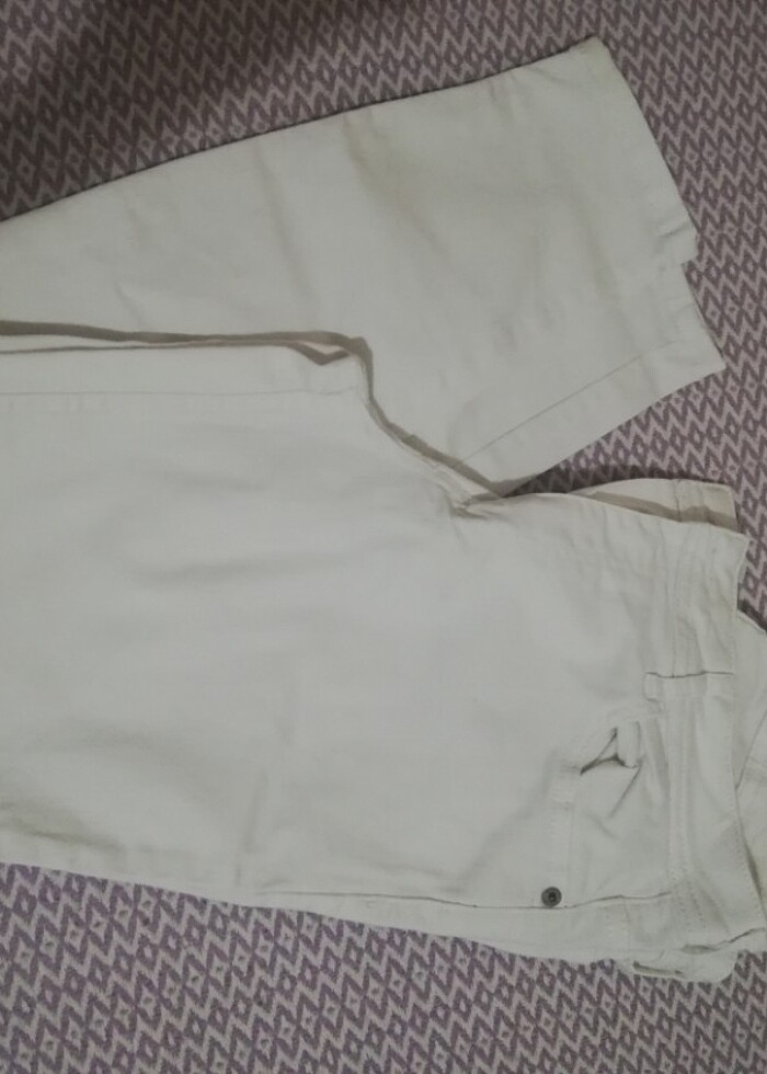 Büyük beden beyaz renk dar kot pantolon  - Görsel 3
