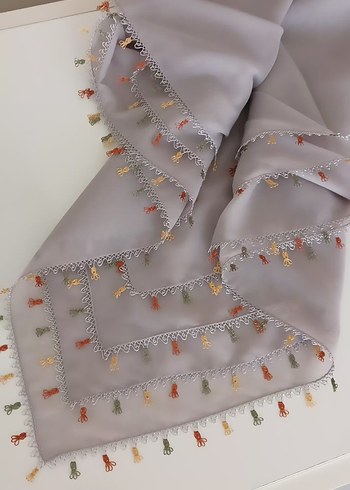 Boncuk İşlemeli Bohem Kadın Eşarp - Görsel 4