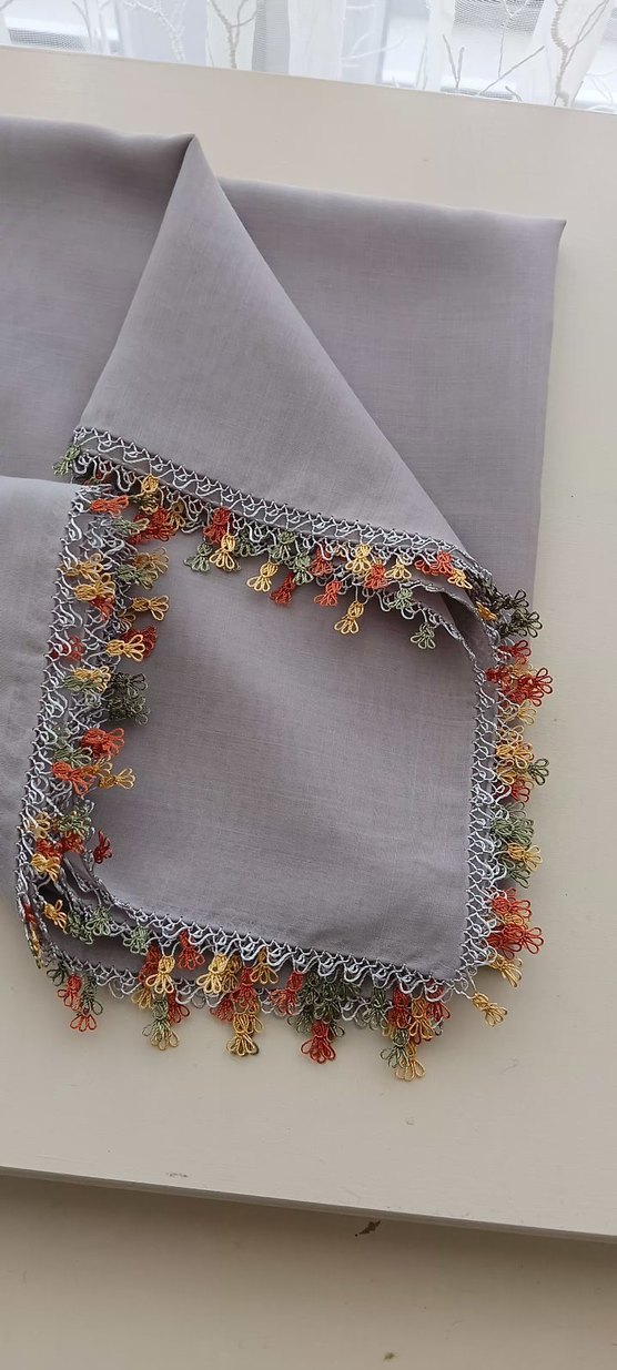 Boncuk İşlemeli Bohem Kadın Eşarp - Görsel 5