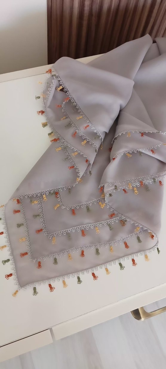 Boncuk İşlemeli Bohem Kadın Eşarp - Görsel 4