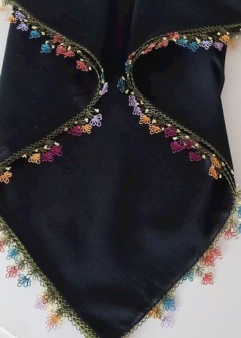 iğne oyası İşlemeli Çok Renkli Kadın yazma - Görsel 7