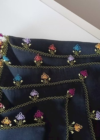 iğne oyası İşlemeli Çok Renkli Kadın yazma - Görsel 4