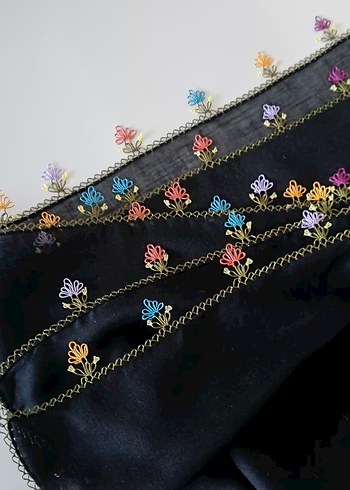 iğne oyası İşlemeli Çok Renkli Kadın yazma - Görsel 8