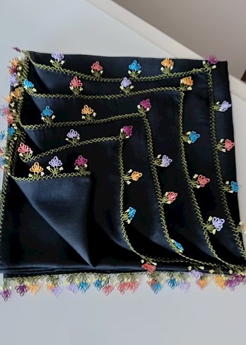 iğne oyası İşlemeli Çok Renkli Kadın yazma - Görsel 5