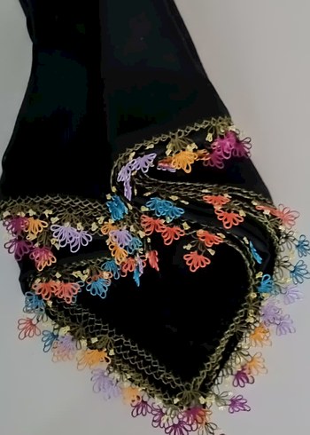 iğne oyası İşlemeli Çok Renkli Kadın yazma - Görsel 9