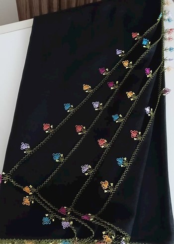 iğne oyası İşlemeli Çok Renkli Kadın yazma - Görsel 3