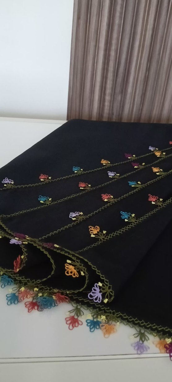 iğne oyası İşlemeli Çok Renkli Kadın yazma - Görsel 2