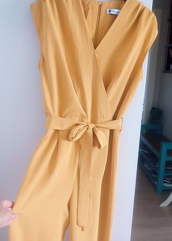 hardal Kuşaklı Kadın Tulum - Görsel 2