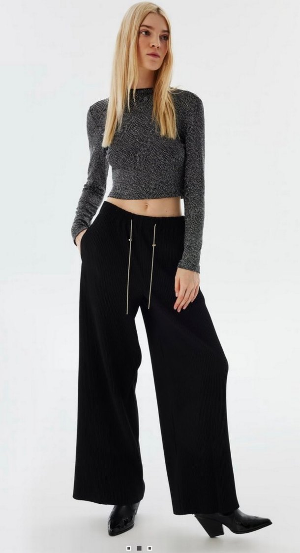 twist Haki Fitilli Geniş Paça Pantolon — görsel 3/8
