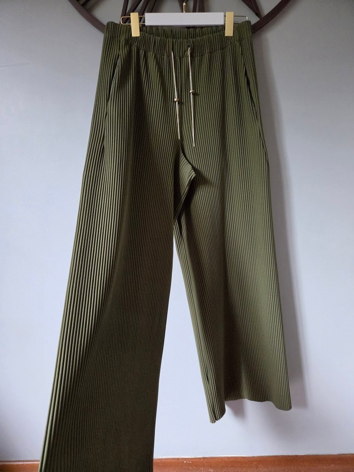 twist Haki Fitilli Geniş Paça Pantolon — görsel 2/8