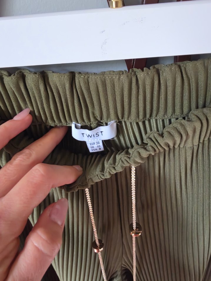 twist Haki Fitilli Geniş Paça Pantolon — görsel 4/8