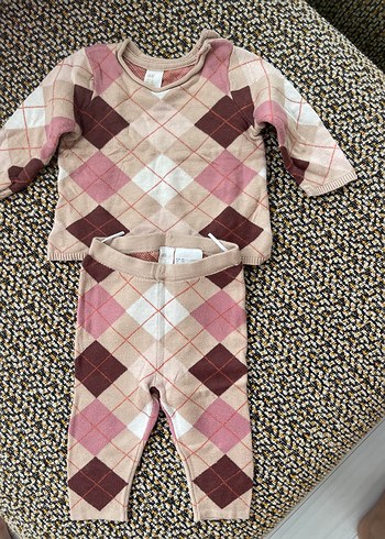 H&M H&M Ekose Desenli Triko Bebek takım
