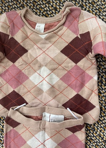 H&M Ekose Desenli Triko Bebek takım