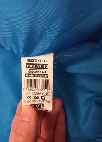 11-12 Yaş Beden mavi Renk Erkek çocuk mont