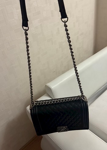 Chanel Channel Zincir Detaylı Siyah Deri Kadın Çanta