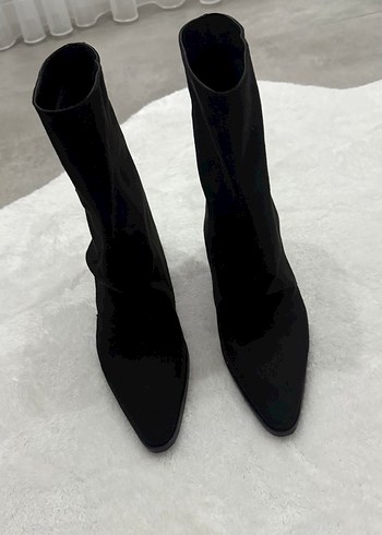 Siyah Süet 3 cm topuklu Kadın Bot - Görsel 3