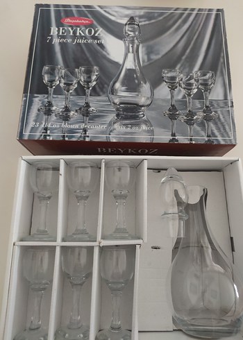 Beykoz 7 Parça Beyaz Cam Meşrubat Seti - Görsel 4