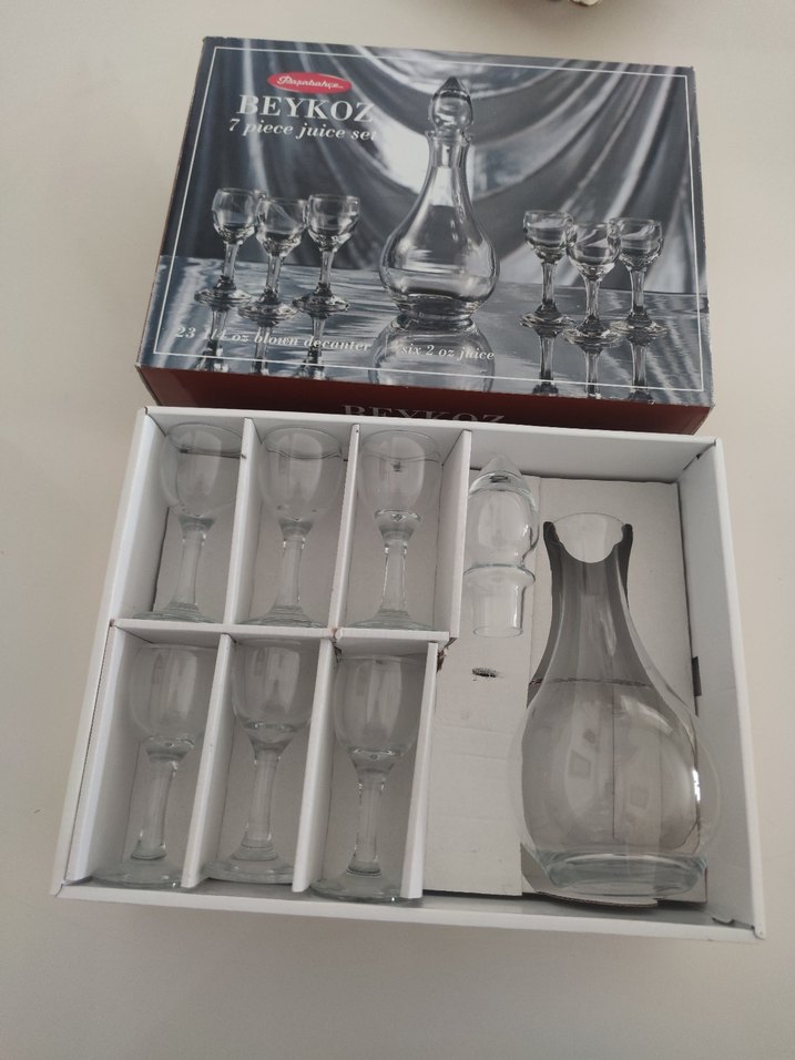Beykoz 7 Parça Beyaz Cam Meşrubat Seti - Görsel 2