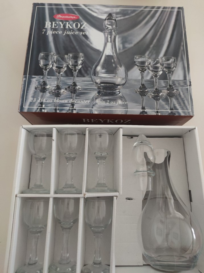 Beykoz 7 Parça Beyaz Cam Meşrubat Seti - Görsel 4