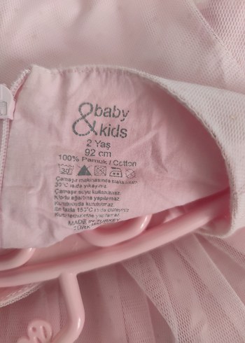 Pembe Kız Çocuk Fiyonklu Elbise baby kids - Görsel 3