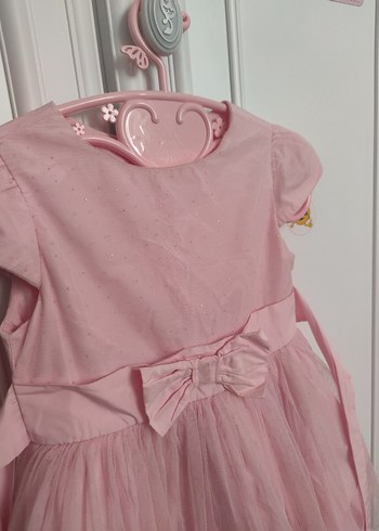 Pembe Kız Çocuk Fiyonklu Elbise baby kids - Görsel 8