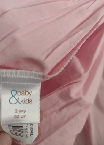 Pembe Kız Çocuk Fiyonklu Elbise baby kids - Görsel 4