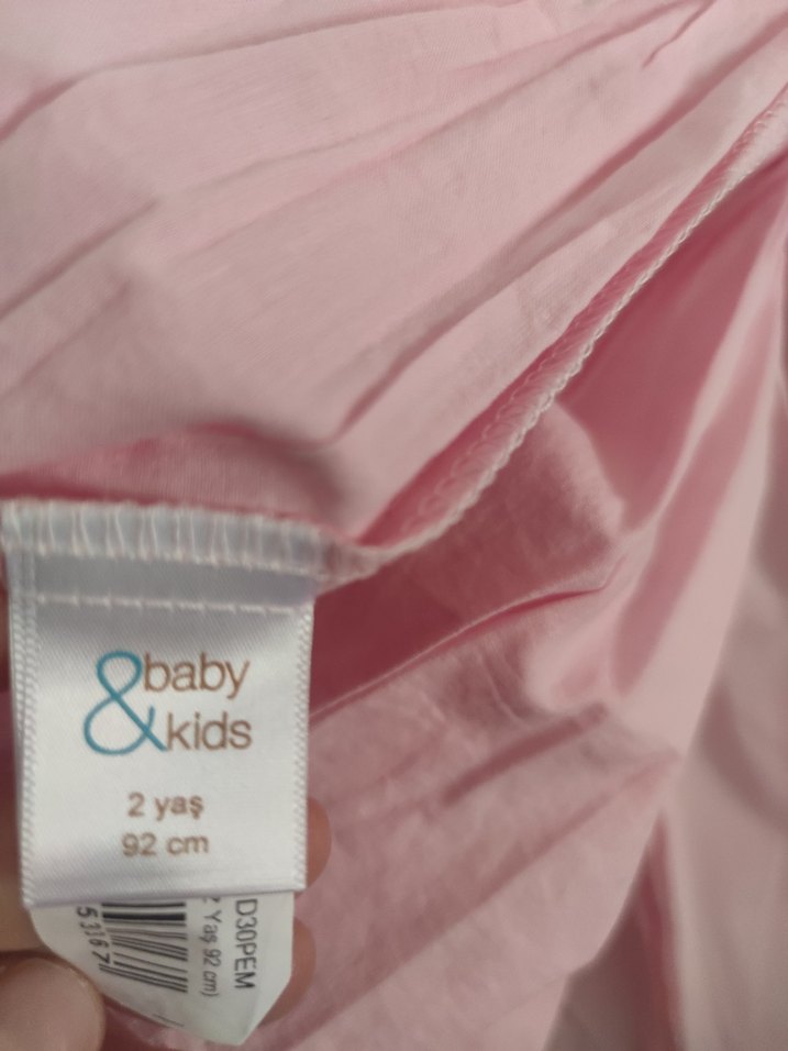 Pembe Kız Çocuk Fiyonklu Elbise baby kids - Görsel 4