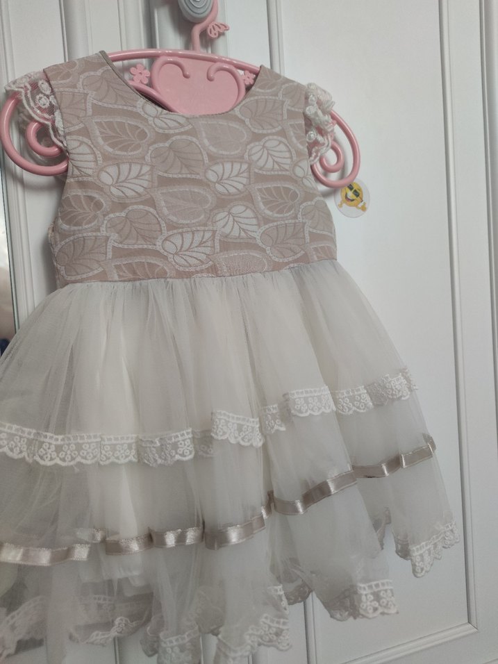 kız bebek beyaz elbise gelinlik - Görsel 3