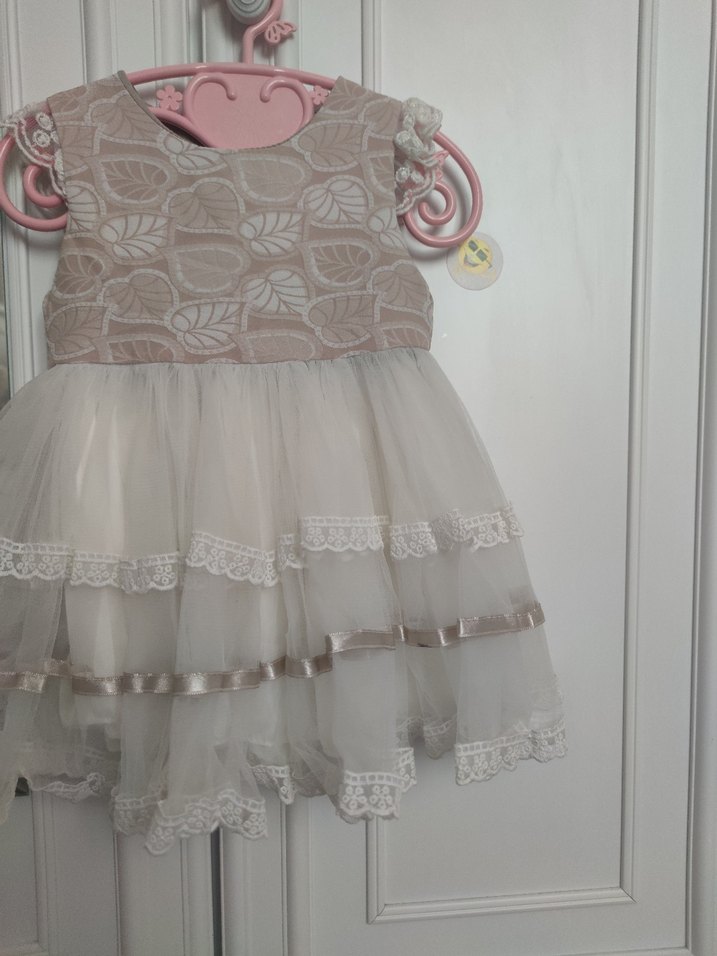 kız bebek beyaz elbise gelinlik - Görsel 4