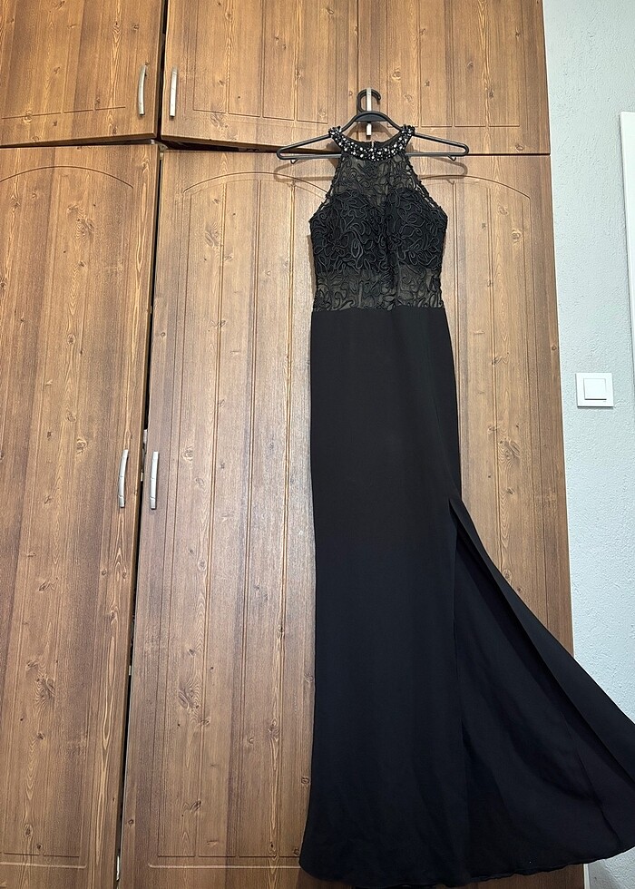 taşlı siyah abiye - Görsel 3