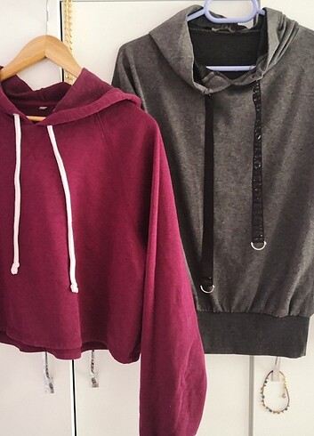 s Beden gri Renk Kadın Sweatshirt 