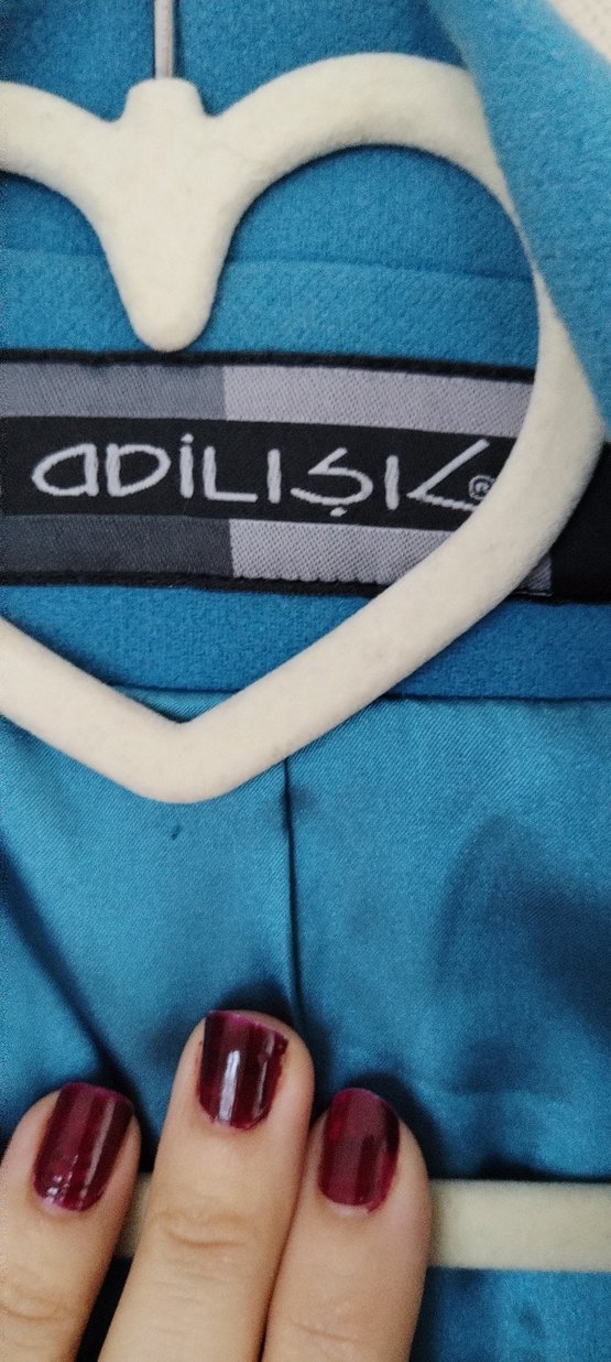 Mavi Uzun Kadın Kaban - Görsel 4