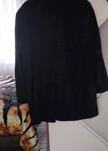 Erkek Siyah Midi Düğmeli Klasik kaşe mont - Görsel 2