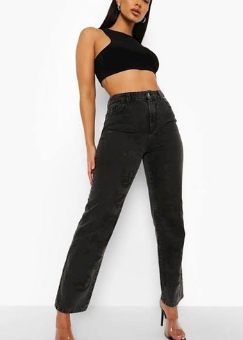 LCW Siyah Regular Fit Midi Kadın Kot Pantolon