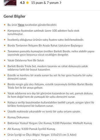 Beden bordo Renk Yataş tek kişilik uyku seti