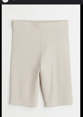 H&M Sıfır Bej Rengi Yüksek Bel Fitilli Tayt - Görsel 5