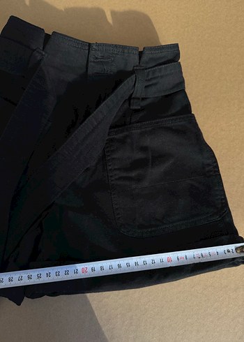 Bershka Siyah Paperbag Kot Şort - Görsel 8