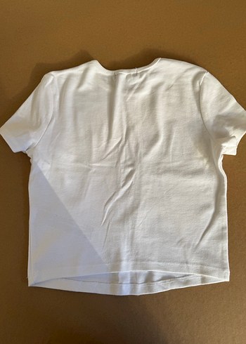 Bershka Beyaz Baskılı Kısa Kollu Crop - Görsel 9