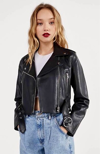 Bershka Biker Suni Deri Ceket