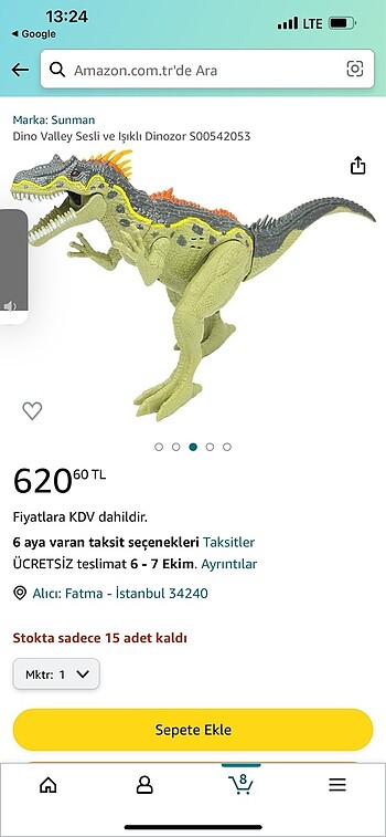 Sesli ışıklı dinozor