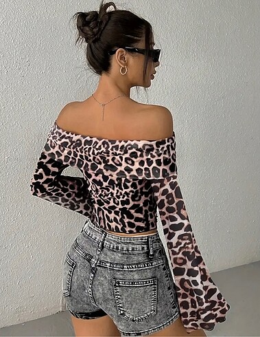 m Beden Leopar desenli badi