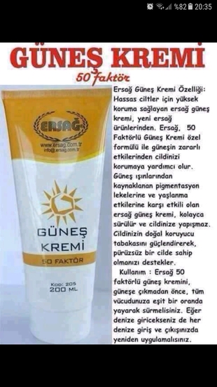 güneş kremi 