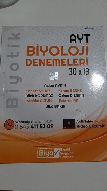 Biyotik yayınları AYT biyoloji denemesi 30lu