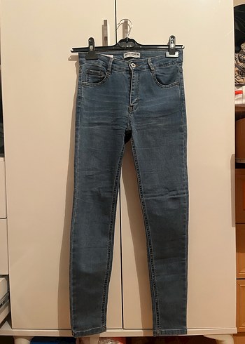 Kadın Mavi Dar Paça Kot pantolon