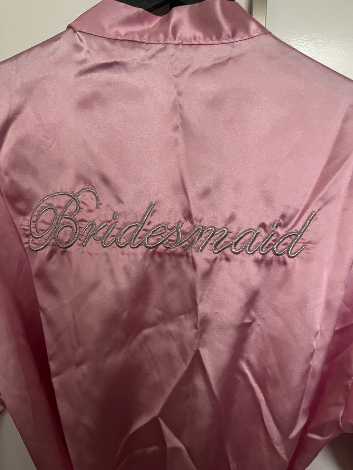 Pembe Saten Midi Kadın Sabahlık - Görsel 5