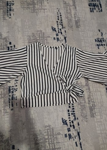 Zebra Desenli Uzun Kollu Mini Bluz