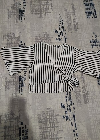 Diğer Zebra Desenli Uzun Kollu Mini Bluz