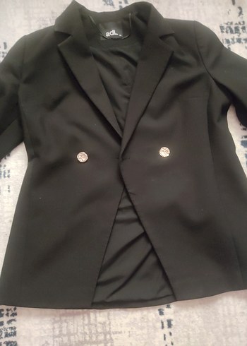 Siyah Kadın Midi Blazer Ceket - Görsel 3