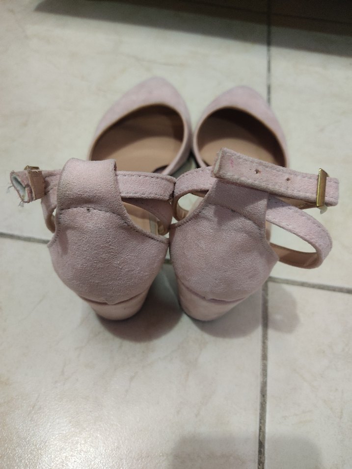 Bej Süet Kadın Topuklu Abiye Ayakkabı - Görsel 3